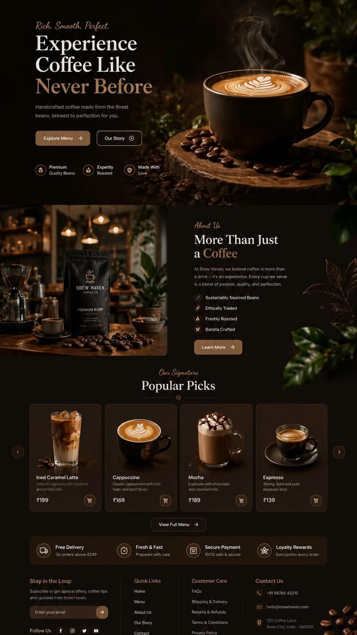 Site da Brew Haven criado pela AD Sites